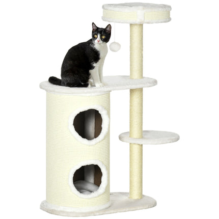 Cat scratching post 100 cm with dish, sisal, play ball