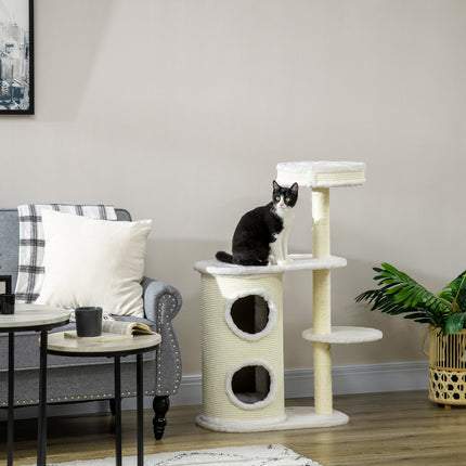 Cat scratching post 100 cm with dish, sisal, play ball