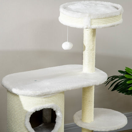 Cat scratching post 100 cm with dish, sisal, play ball