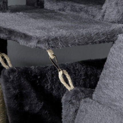 Cat scratching post 125cm with house, hammock & tunnel