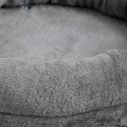 Cat tree with cave, toy ball & sisal - grey/cream, 73.5 cm