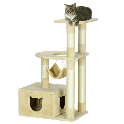 Cat scratching post - 99 cm plush tree with bed and cave