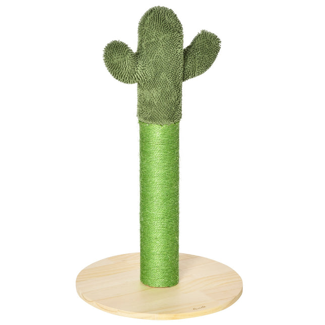 Cat scratching post, cactus design, pine & sisal, 65cm