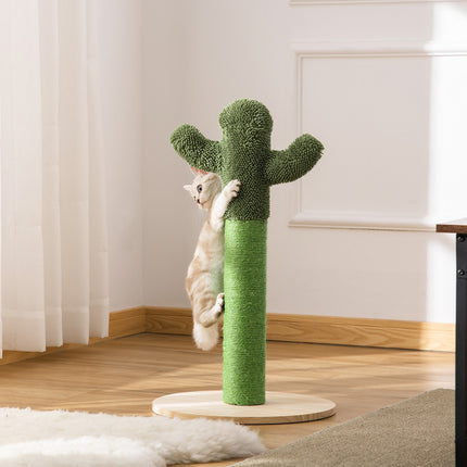 Cat scratching post, cactus design, pine & sisal, 65cm