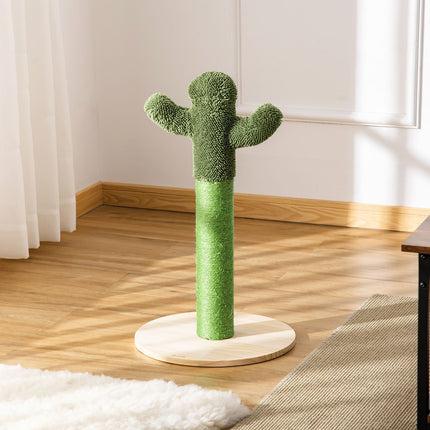 Cat scratching post, cactus design, pine & sisal, 65cm