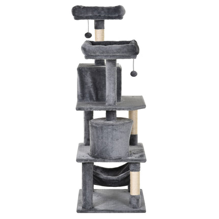Cat climbing tree with cave, sisal poles, 60x50x145 cm