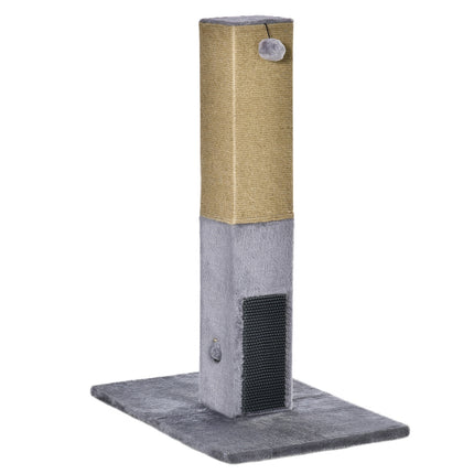Cat scratching post, 79 cm, jute rope & plush toys