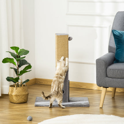 Cat scratching post, 79 cm, jute rope & plush toys