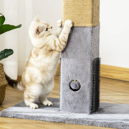 Cat scratching post, 79 cm, jute rope & plush toys