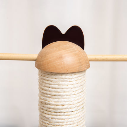 Cat scratching post with toy ball & spring, MDF & Sisal, 51 cm