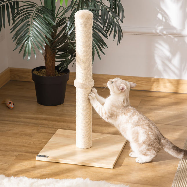 Cat scratching post, Sisal with ball, Stall 60cm Beige