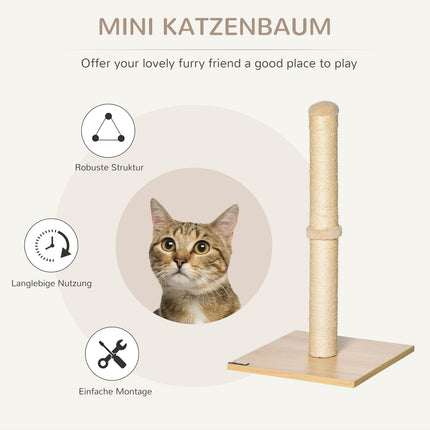 Cat scratching post, Sisal with ball, Stall 60cm Beige