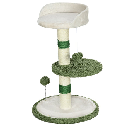 Cat scratching post with bed and toy, small 64cm