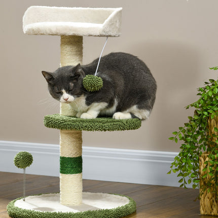 Cat scratching post with bed and toy, small 64cm
