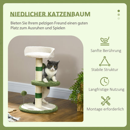 Cat scratching post with bed and toy, small 64cm