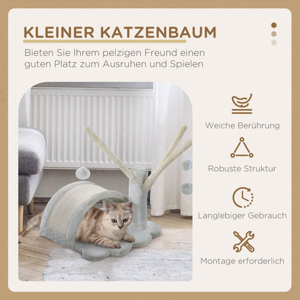 Cat scratching post with stable sisal post, light grey