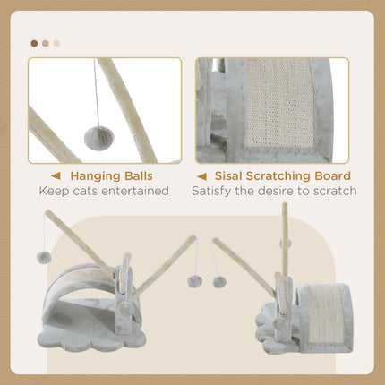 Cat scratching post with stable sisal post, light grey