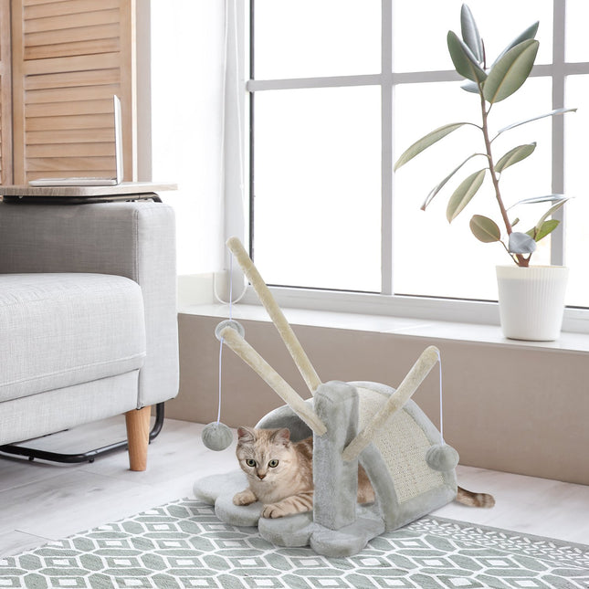 Cat scratching post with stable sisal post, light grey