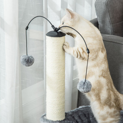 Cat tree with hammock and toy - Grey, 39.5x83 cm
