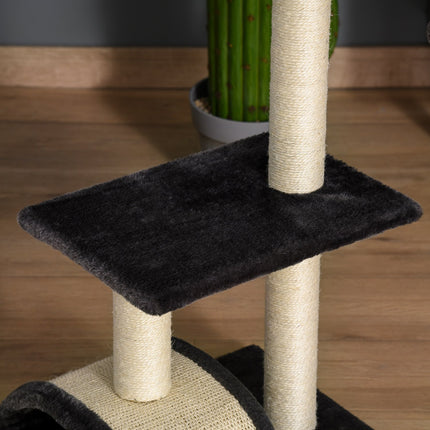 Cat scratching post, dark gray sisal plush, 40x35x72 cm