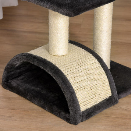 Cat scratching post, dark gray sisal plush, 40x35x72 cm