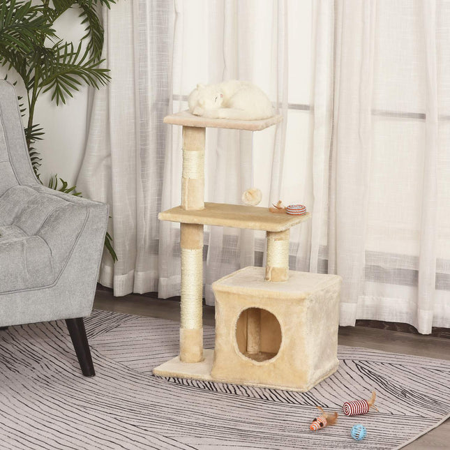 Sisal Cat scratching post, soft plush, stable, 50x30x80 cm