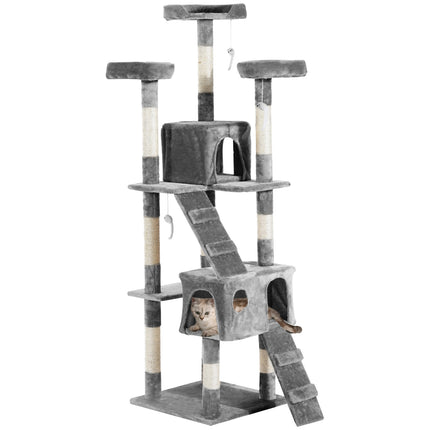 Multi-level cat climbing tree, XXL grey, 50x50x170 cm