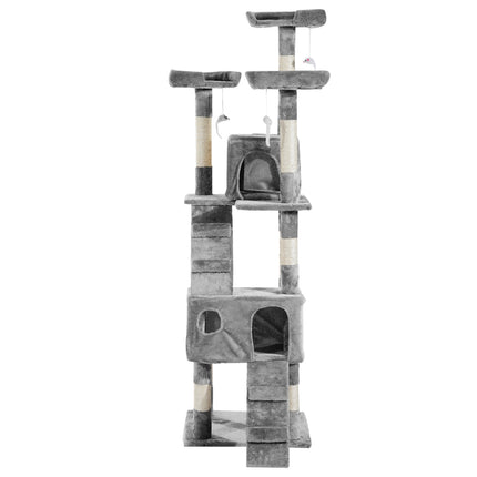Multi-level cat climbing tree, XXL grey, 50x50x170 cm