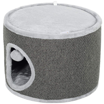 Dark gray cat tower - 30 cm sisal plate with cave