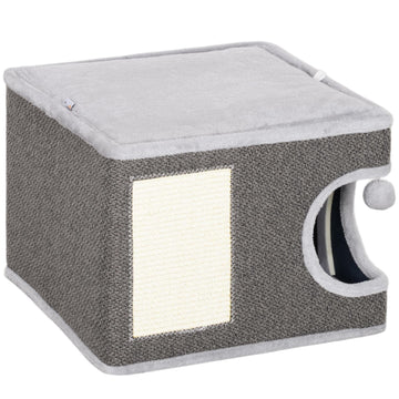Cat tower with cave, sisal pole & play ball, 35 cm