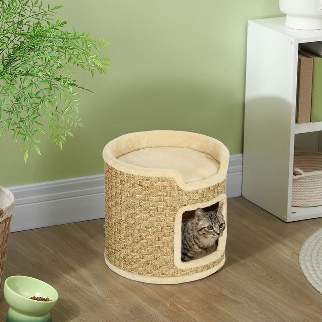 Cat Tower - 37 cm Sisal barrel, double level, Khaki