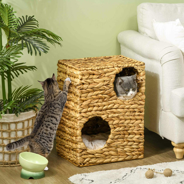 Cat Scratching Tray with 2 caves, cushions, 55 cm high