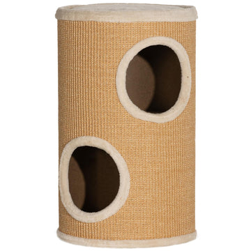 Cat scratching post with 2 caves, Sisal, 60 cm
