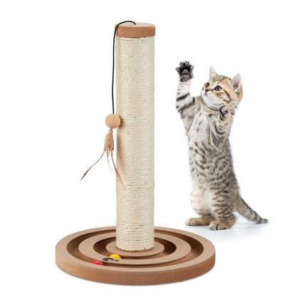 Scratching board with toy