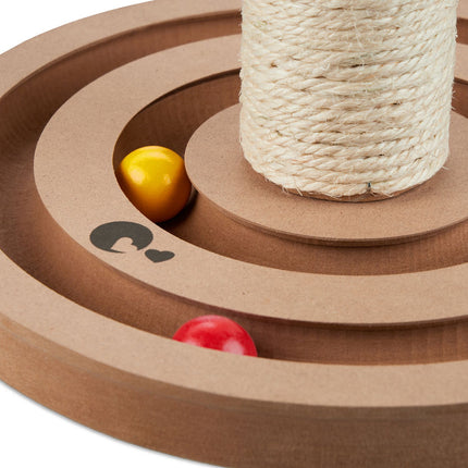 Scratching board with toy