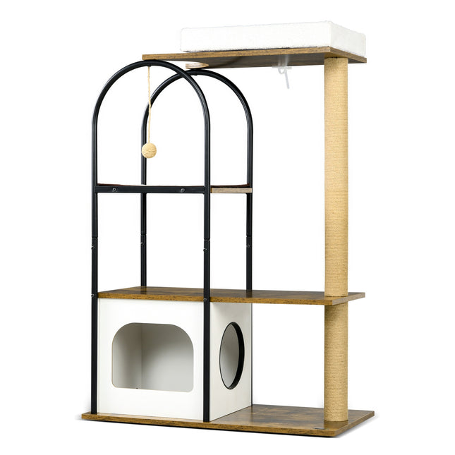 Cat tree 118.5 cm with cave, bed & scratching mat
