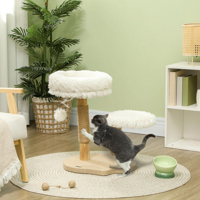 Cat scratching post with play ball, beds, for cats <5 kg