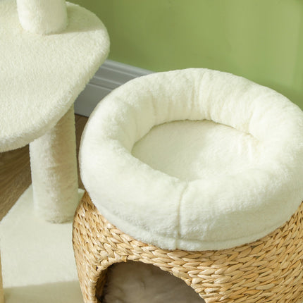 Cat tree with cave and beds, scratching posts, cream, up to 5 kg