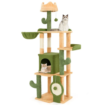 Scratching post cactus 160cm cat tree with cat cave cat scratching post play tree wood