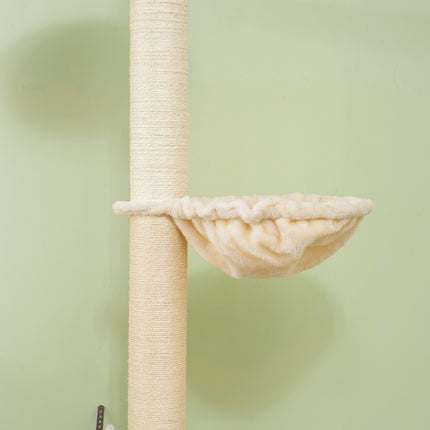 Adjustable cat tree with hammock, ceiling height 230-250cm