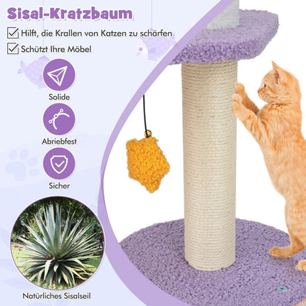 Scratching post cat tree with cat cave cute cat scratching post 68 x 48 x 167 cm