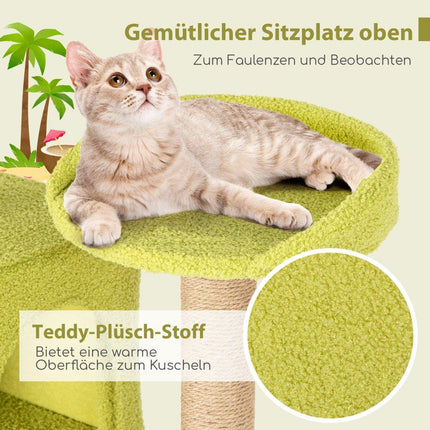 Scratching post in beach design with 2 cat houses & viewing platform cat tower cat tree