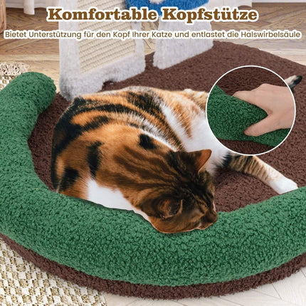 Scratching post in mushroom look with cat bed & sisal scratching board & shuttlecock & headrest cat tree