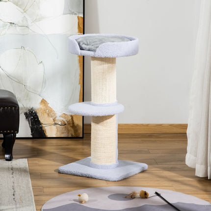 Light Blue Sisal Cat Play Tree, 91cm, 30kg Capacity