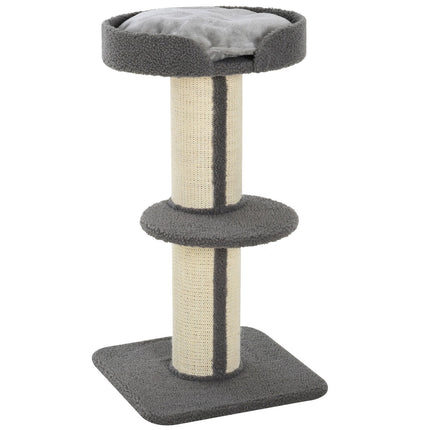 Cat scratching post, 30 kg capacity, sisal, gray platform