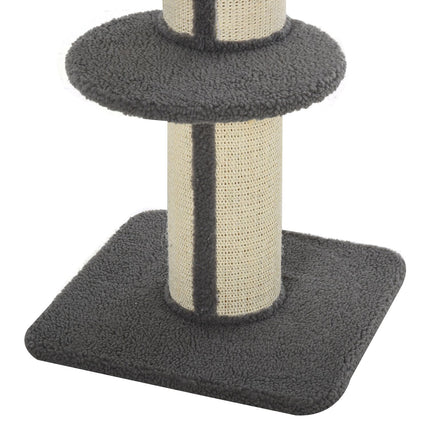 Cat scratching post, 30 kg capacity, sisal, gray platform