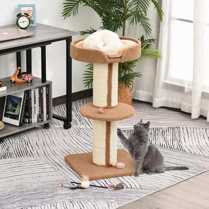 Cat scratching tree with removable cushions, sisal, 45x45x91cm