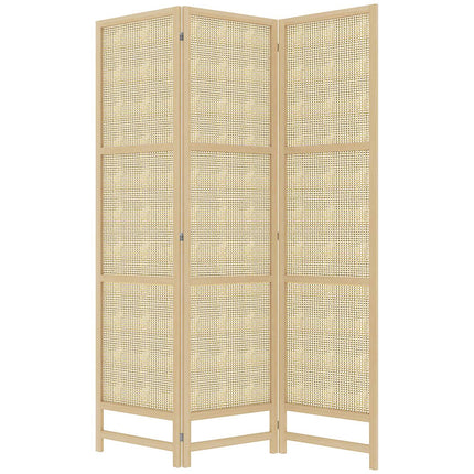 Foldable 3-panel rattan room divider - 135x180 cm Privacy screen