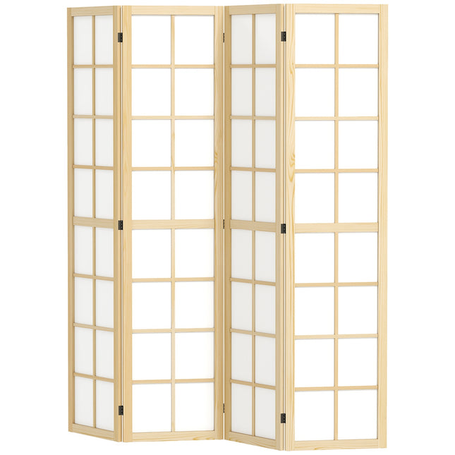 Foldable Room Divider Privacy Screen, Natural - 160x170 cm