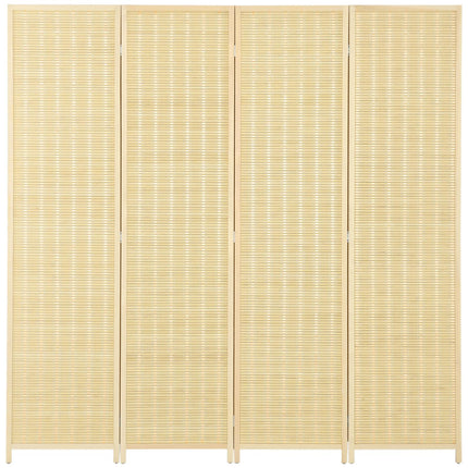 Bamboo room divider, foldable privacy screen, natural 180x180 cm